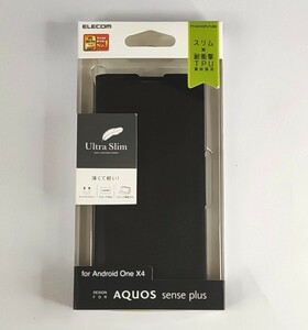 送料無料◆エレコム Android one X4 AQUOS sense Plus SH-M07 手帳型 ソフトレザー ケース カバー(ELECOM スリム 薄型 磁石付)