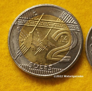 ★ナスカの地上絵ハチドリのコイン★ペルー2ソル硬貨x1枚 2022年