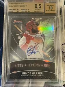 【枚　50枚限定】 Topps Bryce Harper サイン BGS 9.5 PSA ナショナルズ フィリーズ