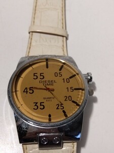 【F496】【稼働品・電池交換済み】 DIESEL TIME ディーゼルタイム 6372 クォーツ 腕時計 メンズ