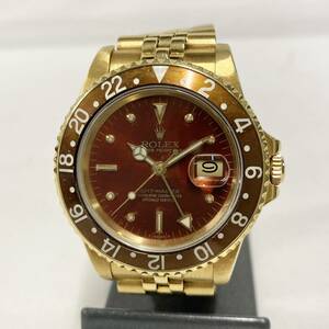 ROLEX 16758 GMT-Master 1675/8 Cal.3075 Brown K18 Yellow Gold Automatic ロレックス GMTマスター ブラウン文字盤 オートマ