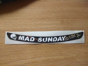 送料無料 Isle of Man MAD SUNDAY Road Races TT Decal Sticker マン島 ヘルメット ステッカー シール デカール 240mm x 20mm