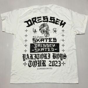 ◎数量限定品【DRESSEN SKATES】Tシャツ White：L ツアーT　エリックドレッセン Tee ロサンゼルス スケボー skater スケート