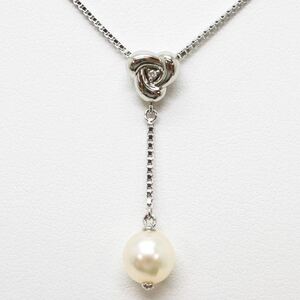 箱付き!!＊TASAKI(田崎真珠)アコヤ本真珠/天然ダイヤモンドペンダント＊a 約4.5g パール pearl jewelry pendant necklace silver CE0/DE0