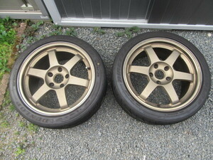 RAYS TE37 17インチ　8.5J+40　PCD114.3-5H 2本　ブロンズ BR DUNLOP DIREZZA Z3 235/40R17 2022年