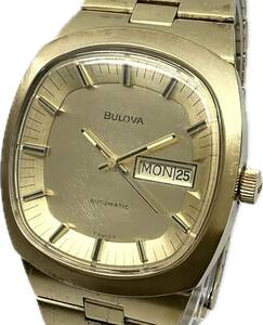 1円〜 H BULOVA ブローバ 5-187162 ゴールドモデル メンズ 自動巻き デイデイト アンティーク ヴィンテージ 時計 7222052