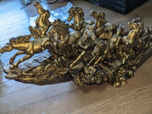 置物 オブジェ　真鍮製 黄銅 九頭馬 馬 