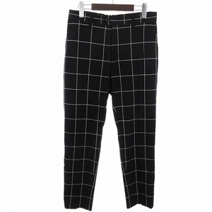 フレッドペリー FRED PERRY ersey Slacks Pant Perry Boys ジャージ スラックス パンツ チェック ブラック 黒 M メンズ