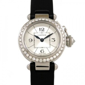 カルティエ Cartier パシャ ミスパシャ ベゼルダイヤ WJ124027 シルバー文字盤 新古品 腕時計 レディース