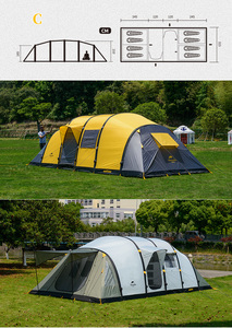 【送料無料】NatureHike ワームホール 8-10 人のテントのための家族の休日大型キャンプテント T18232-B