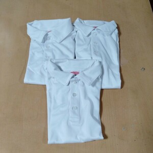 白ポロシャツ　半袖　XS 3枚　ツルツル生地