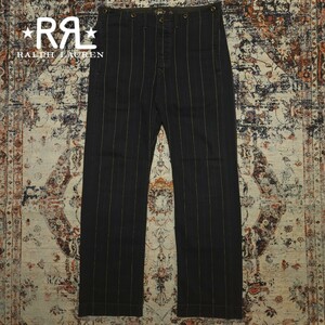 【名作】 RRL Ship Yard Stripe Trousers 【30】シップヤード ストライプ トラウザー サスペンダー パンツ ジョニー・デップ RalphLauren