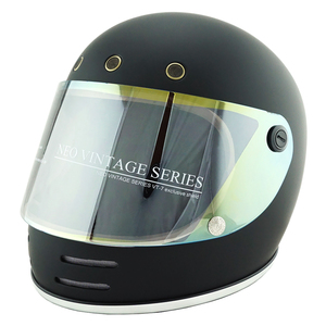 フルフェイスヘルメット マットブラック×イエローミラーシールド Lサイズ:59-60cm対応 VT-9 ステッカー付き VT9