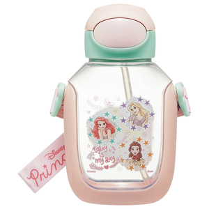 ☆ プリンセス23 ☆ ワンプッシュ ストロー ボトル 水筒 ストロー 子供 クリアボトル ストローボトル ワンプッシュ 約 500ml 530ml