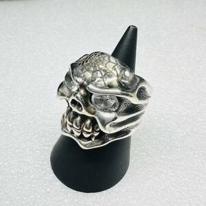 □/Travis Walker/トラビスワーカー/レア/19号/金ろう/正規品/保証書・袋付/シルバー×ゴールド/Chomps skull ring/チョンプススカルリング