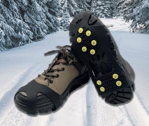 簡易アイゼン 着脱式 雪道用スパイク Sサイズ　靴滑り止め 雪道 凍結 安全歩行