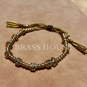 BR8 真鍮 チベット仏教 マントラビーズ 幸運ブレスレット バングル アンクレット 金運 数珠 編み込み 風水 メンズ レディース ユニセックス
