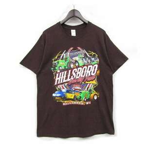 古着 GILDAN ギルダン 半袖Tシャツ レーシング 両面プリント 表記：L　gd402318n w40417