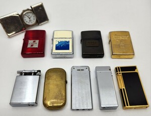 長期保管　ZIPPO、ライター、ZIPPO時計　まとめて10点　ジッポ 喫煙具 アンティーク コレクション ダンヒル