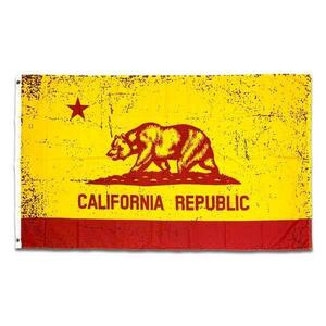 カリフォルニアリパブリック　CALIFORNIA REPUBLIC フラッグ（レッド ゴールド）旗　インテリア雑貨