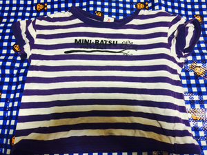 【ミニバツ】ボーダー半袖Tシャツ♪～100～MINI BATSU