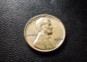 アメリカ合衆国　1セントコイン　1964年　　　送料無料です。（7419）リンカーン　USA貨幣　お金 貨幣　硬貨　ペニー　　