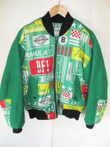 F1 ベネトン フォーミュラ Benetton Formula RACING レーシング スタジャン ジャケット ジャンパー ブルゾン 90s 当時物 vintage