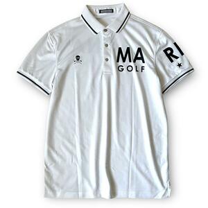 極美品 XLサイズ マークアンドロナ 半袖ポロシャツ 近年モデル 吸湿速乾 サラサラ素材 デカロゴ MARK&LONA ゴルフウエア 日本製