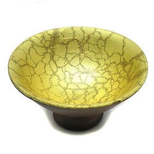 越前焼 純金箔 馬上盃 小杯 高坏 工芸品 8.6cm 4.5cm