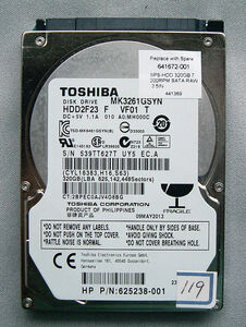 【HDD】東芝　MK3261GSYN　320GB　代替処理セクタ有り　ジャンク　(119)