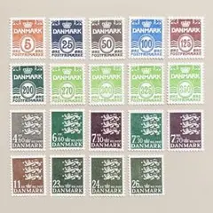 外国切手19枚（デンマーク：普通切手）