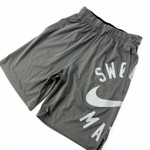 ナイキ ☆ NIKE DRI FIT ジャージ ハーフパンツ ショートパンツ S グレー SWOOSH インパクトロゴ♪ バスケ トレーニング 練習着♪■Ja4116