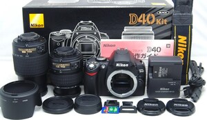 ●美品●初心者入門フルセット● Nikon ニコン D40 Wレンズセット AF-S 18-55 AF-S 55-200 ●届いたらすぐに撮影OK●丁寧な対応で安心D70