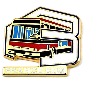 ピンバッジ・バスＢ車◆フランス限定ピンズ◆レアなヴィンテージものピンバッチ