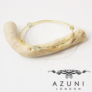 AZUNI アズニ アクアカルセドニー付きバングル レディース ゴールド ブレスレット 新品 未使用 通販 キャサリン妃 天然石 ブランド