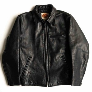 【雰囲気抜群】HARLEY-DAVIDSON【襟付き シングルライダースジャケット】36 レザー バイカー ジャケット 2404587