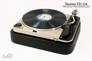 THORENS トーレンス TD124 (S/N:15359)+ 台座 & ESL S-1000トーンアーム / SHURE 初期M3Dカートリッジ付属