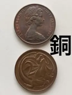 2枚　オーストラリア　1984年　カメレオン　銅貨　❺