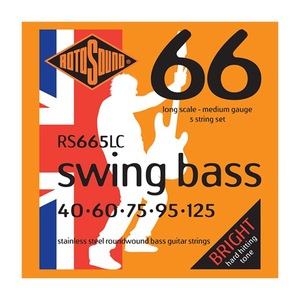 ロトサウンド 5弦ベース弦 2セット RS665LC Swing Bass 66 Medium 5-Strings Set 40-125 LONG SCALE 5弦エレキベース弦×2セット ROTOSOUND