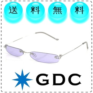 GDC ジーディーシー サングラス 紫 sunglasses ツーポイントタイプ ハーフムーン ファッションメガネ 眼鏡 男女兼用 送料無料