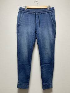 美品☆[AKM] 18AW 定価49,500 INDIGO EZ PANTS カシミヤ混 インディゴ イージーウォームデニムパンツ XL P193 CNU119 エーケーエム