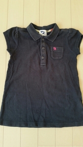 アーノルドパーマー ロゴ刺繍半袖ポロシャツ 110cm 女の子用 黒 ネイビー　ポロシャツ