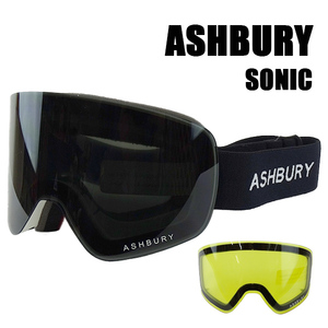 値下げしました！アシュべリー スノボ ゴーグル ASHBURY SONIC PROSPECT DARK SMOKE SC17 SNOW GOGGLE 22-23 ボーナスレンズ付き