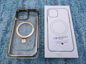 0605u0906　CD MagSafeリング iPhone 15 Pro Max 用クリアケース MagSafe対応 メッキバンパー 角度調整可 6.7インチ ゴールド