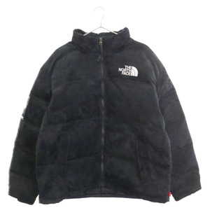 SUPREME シュプリーム 23AW×THE NORTH FACE Suede Nuptse Jacket ノースフェイス スウェード ヌプシ ダウン ジャケット NF0A875N ブラック