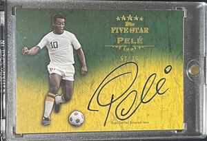 ★TOPPS FIVE STAR ペレ PELE on card AUTO★ブラジル代表 サントスFC サイン 直書き 