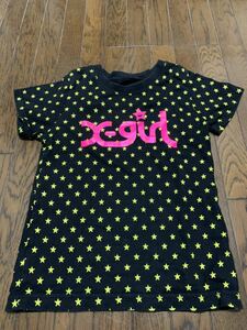 即決★エックスガール★X-girl stages★お星様いっぱいロゴ半袖Tシャツ★6T★120