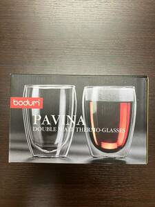 #3698【新品、未使用】bodum air PAVINA ボダム　ダブルウォールサーモグラス　2個セット、さつま白波グラスセット