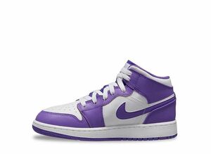 Nike GS Air Jordan 1 Mid "White Purple" 25cm DQ8423-511