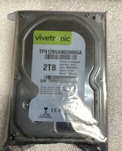 ホワイトラベル ハードディスク HDD 3.5インチ 2TB SATA 7200rpm(健康状態:注意)ジャンク品